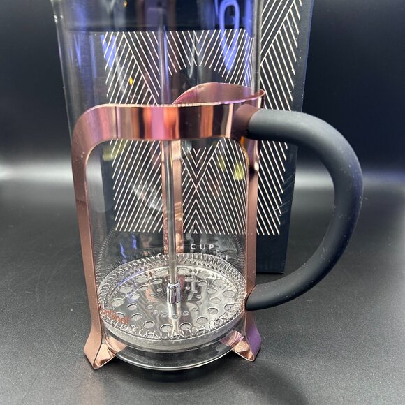 VonShef French Press 8 Cup (34fl oz) Coffee Maker Copper Finish Glass Open Box - Picture 3 of 10